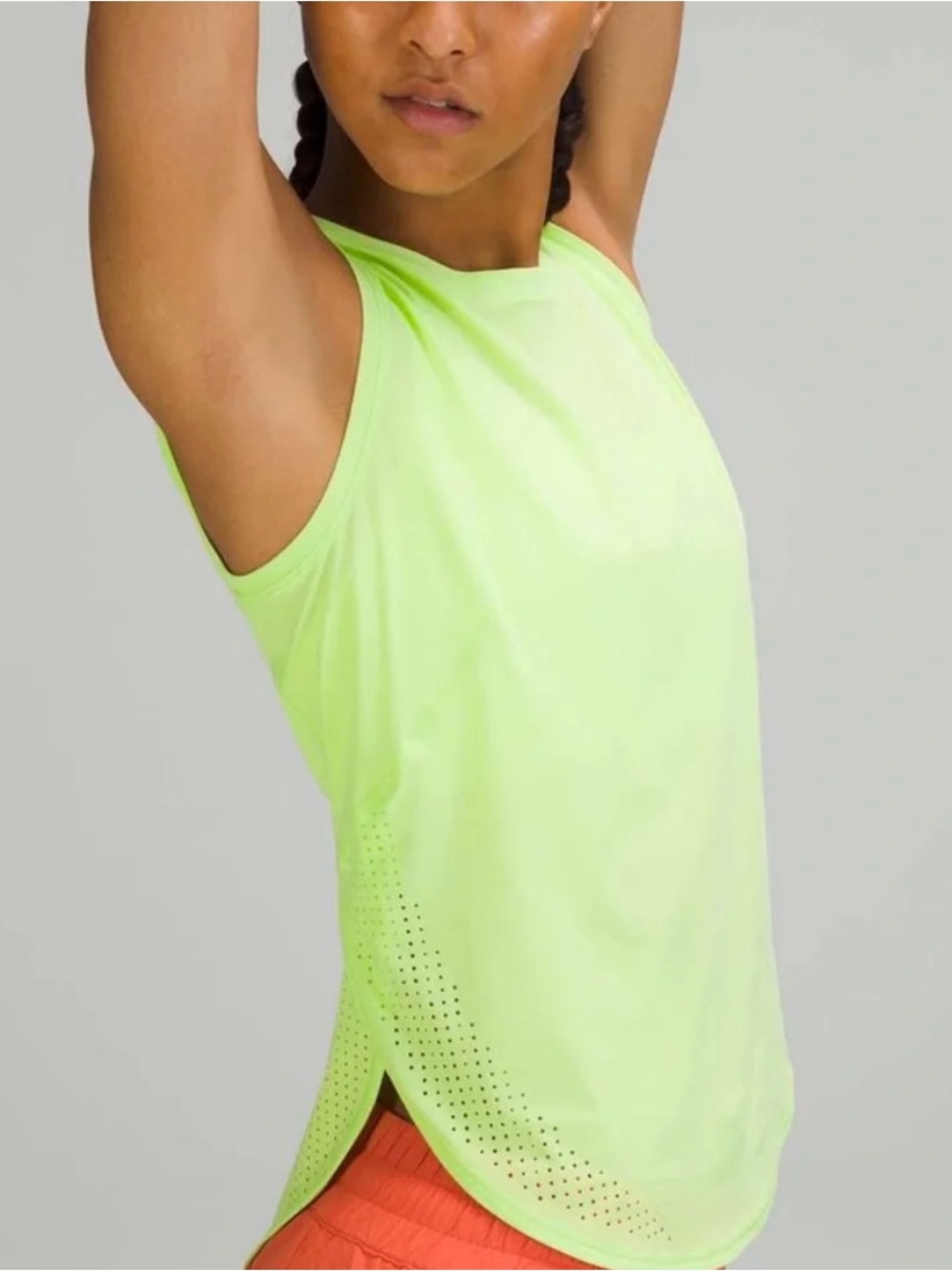 Lululemon High Neck Split Hem Run Tank Neo Mint Size 8